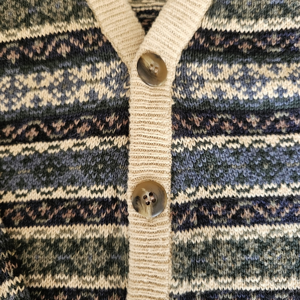 Vtg Blake&Manley Fair Isle Knit Button Front Cardigan Sweater L Eclectic Grandpa - Picture 6 of 9